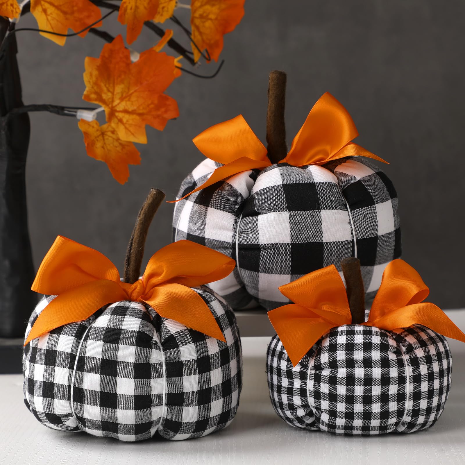 Amazon.com: Beeveer 3 Pcs Assorted Sizes Fall Pumpkins Decor  display picture 3