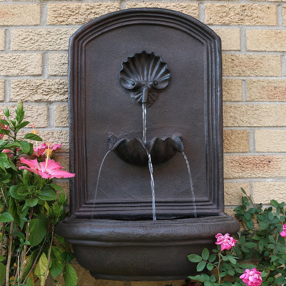 Buy Sunnydaze Seaside Outdoor Wall Water Fountain Waterfall Wall