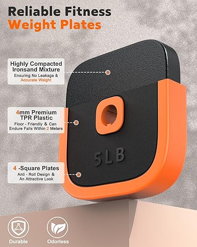 Miniatura 4 de Juego de mancuernas ajustables, 456585 libras, juego de pesas libres con conector, juego de mancuernas 4 en 1 para entrenamiento en casa y gimnasio