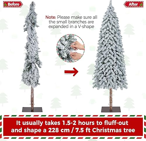 Miniatura 4 de Yaheetech Árbol de Navidad artificial preiluminado de 7.5 pies con 280 luces incandescentes cálidas