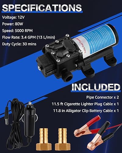 Miniatura 3 de Bomba de transferencia de gasolina de 12 V, bomba eléctrica de transferencia de combustible para gas, diésel, queroseno, bomba de transferencia