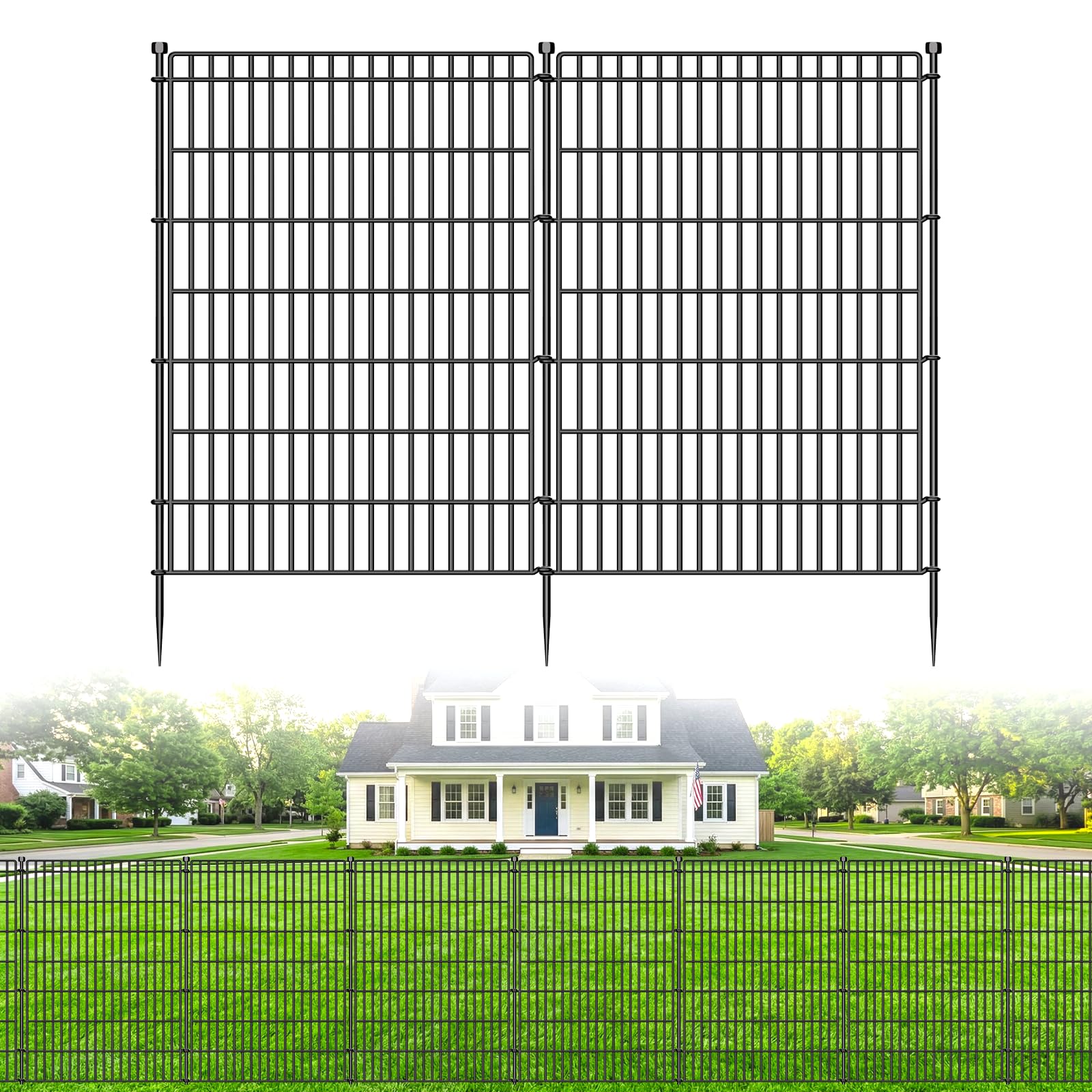 CLEASO 8-Panel No Dig Garden Fence