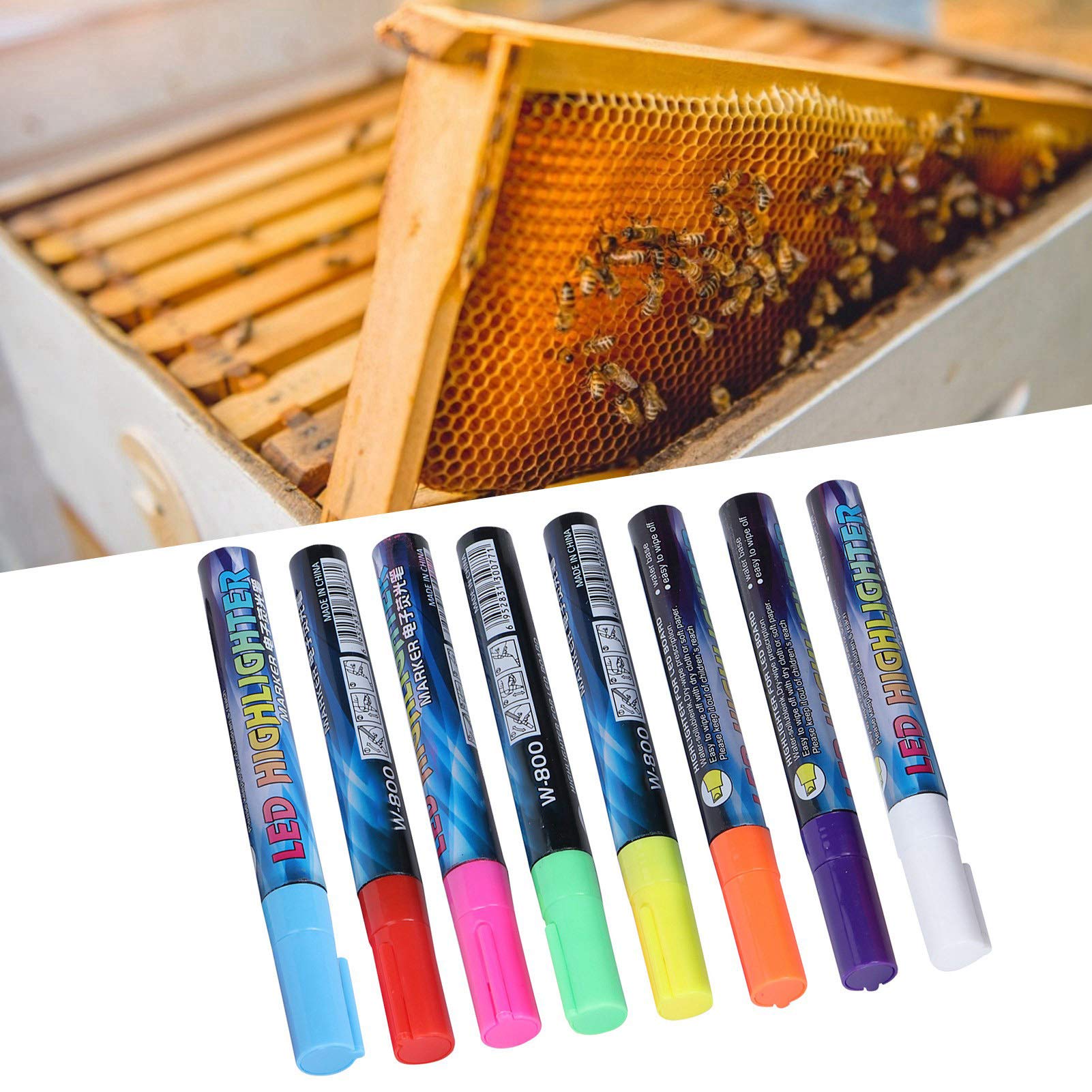 8 pièces Stylo de marquage de Reine des Abeilles, stylos marqueurs de Peinture d'apiculteur pour marquer en Toute sécurité la Reine des Abeilles, 8 stylos marqueurs d'apiculture de Couleurs Vives
