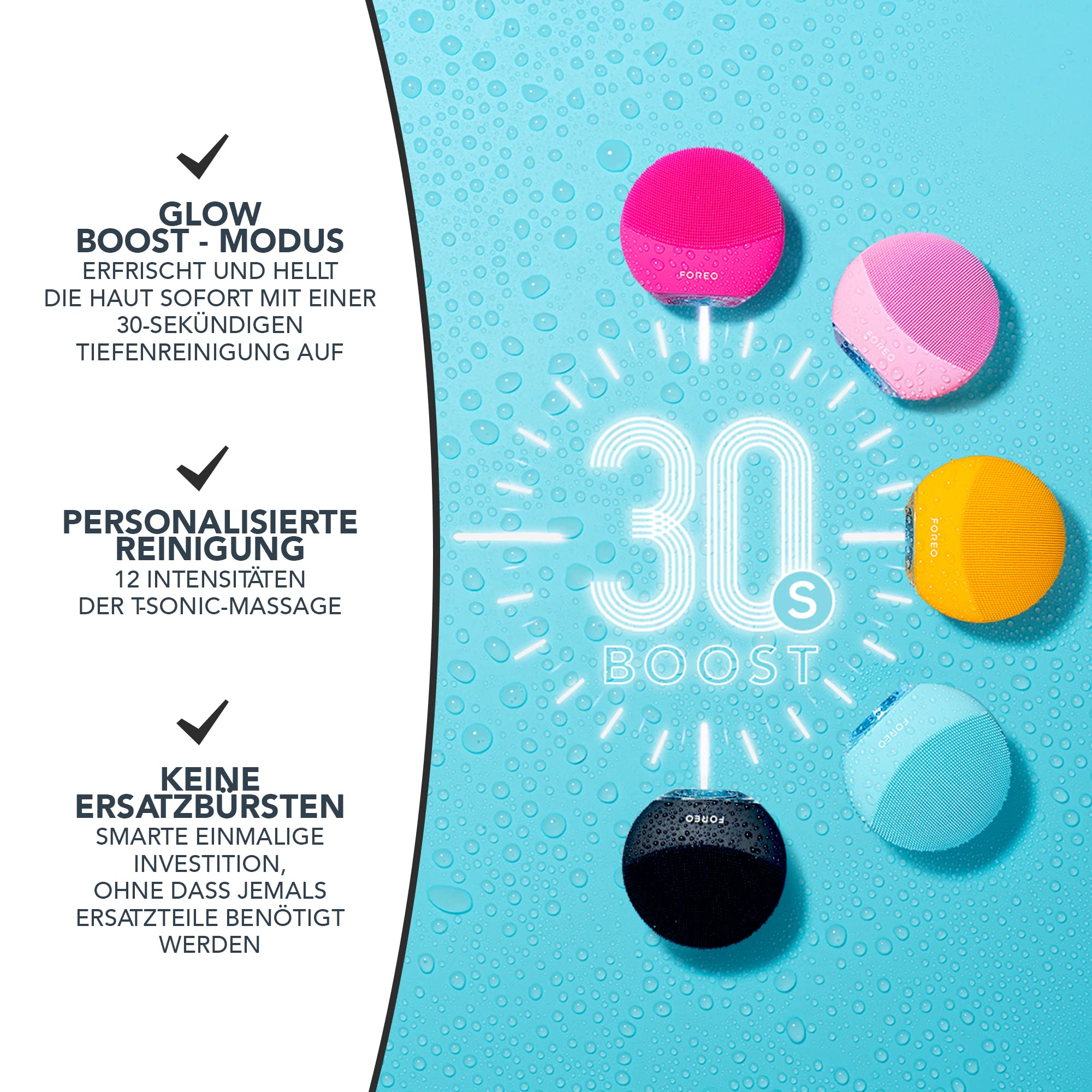 FOREO LUNA mini 3 Gesichtsreinigungsbürste - Gesichtsmassagegerät elektrisch, ultrahygienisches Silikon - Einfache Gesichtsreinigung - Elektrischer Gesichtsreiniger - App-verbunden - Midnight
