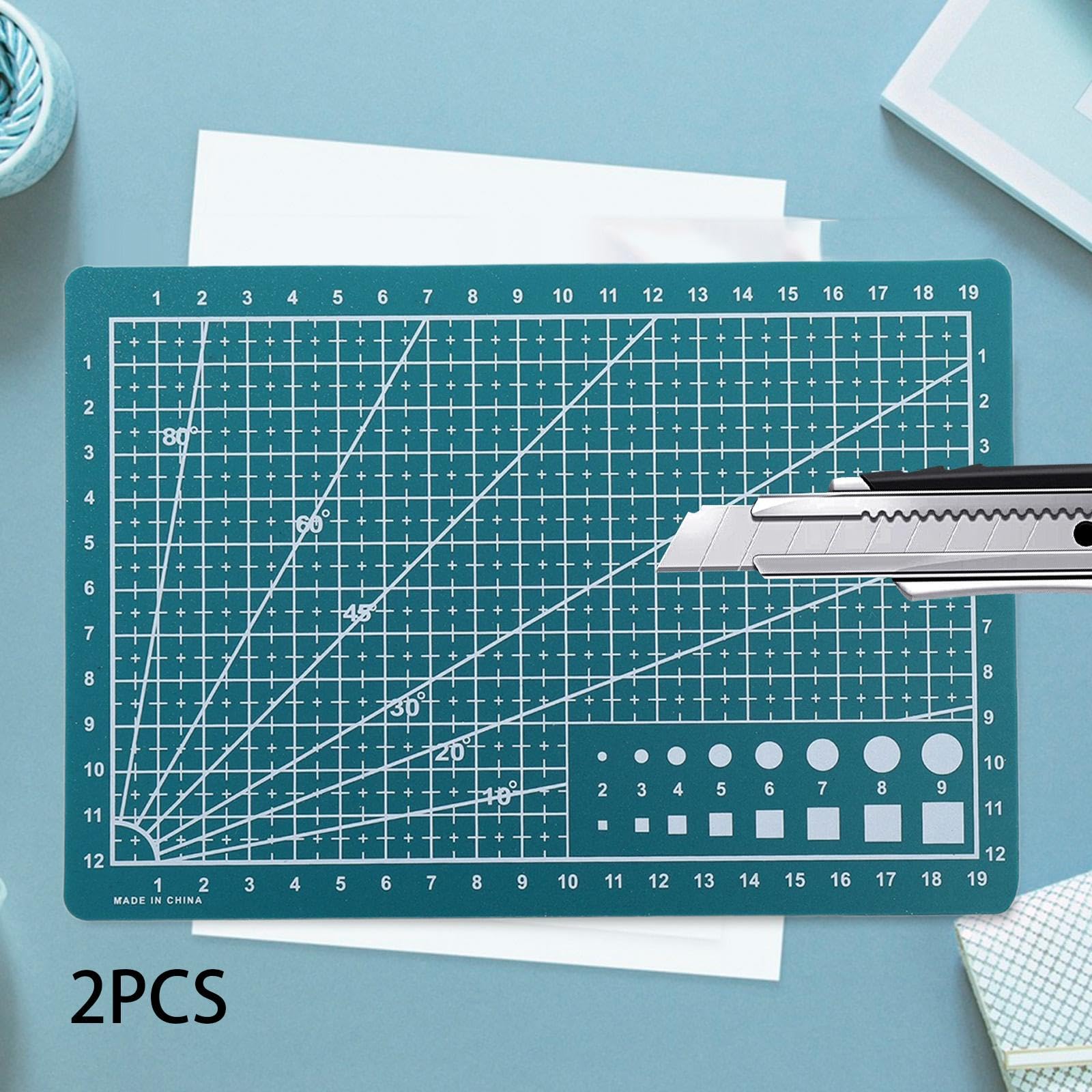 Tachiuwa 2x Pair of Quilting Mats, Double Sided Cutting Pads for Projects And Scrapbooking