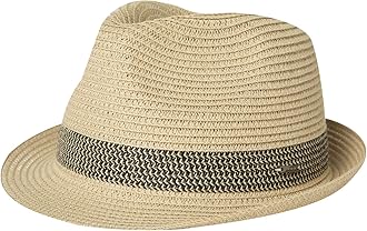 Comhats Unisex Summer Panama Fedora Trilby Straw Sun Hats for Men Women Safari Beach Hat Packable XS-XXXL