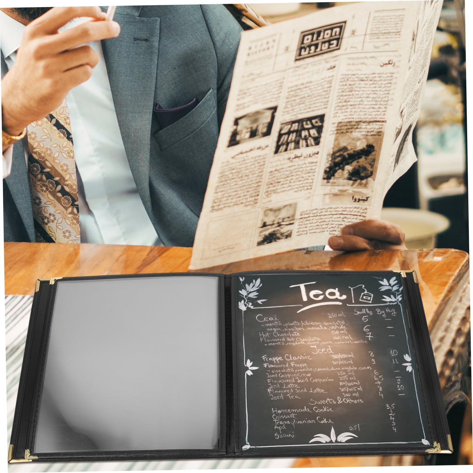 PRETYZOOM 2 Piezas de Menú Transparente PVC para Restaurante y Café Carpeta de Recetas Reutilizable Protectora para Menú Suministro para Bares y Establecimientos Gastronómicos