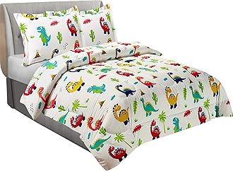 Utopia Bedding All Season Dinosaur Comforter Set with 2 Pillow Cases, 3 Piece Soft Brushed Microfiber Kids Bedding Set for Boys/Girls, Machine Washable (Twin)