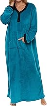 Alexander Del Rossa Fleece Nightgowns for Women Long Sleeve, Womens Nightgowns Long Sleeve - Solid and Flannel Plaid