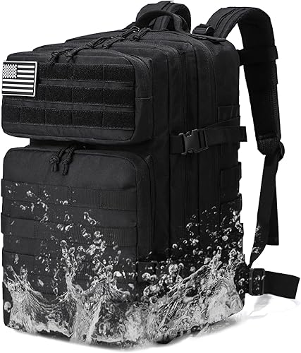 Miniatura 5 de Mochilas tácticas militares Molle Army Assault Pack 3 Day Bag Out Bag Senderismo Treeking Mochila, Negro -, Classic