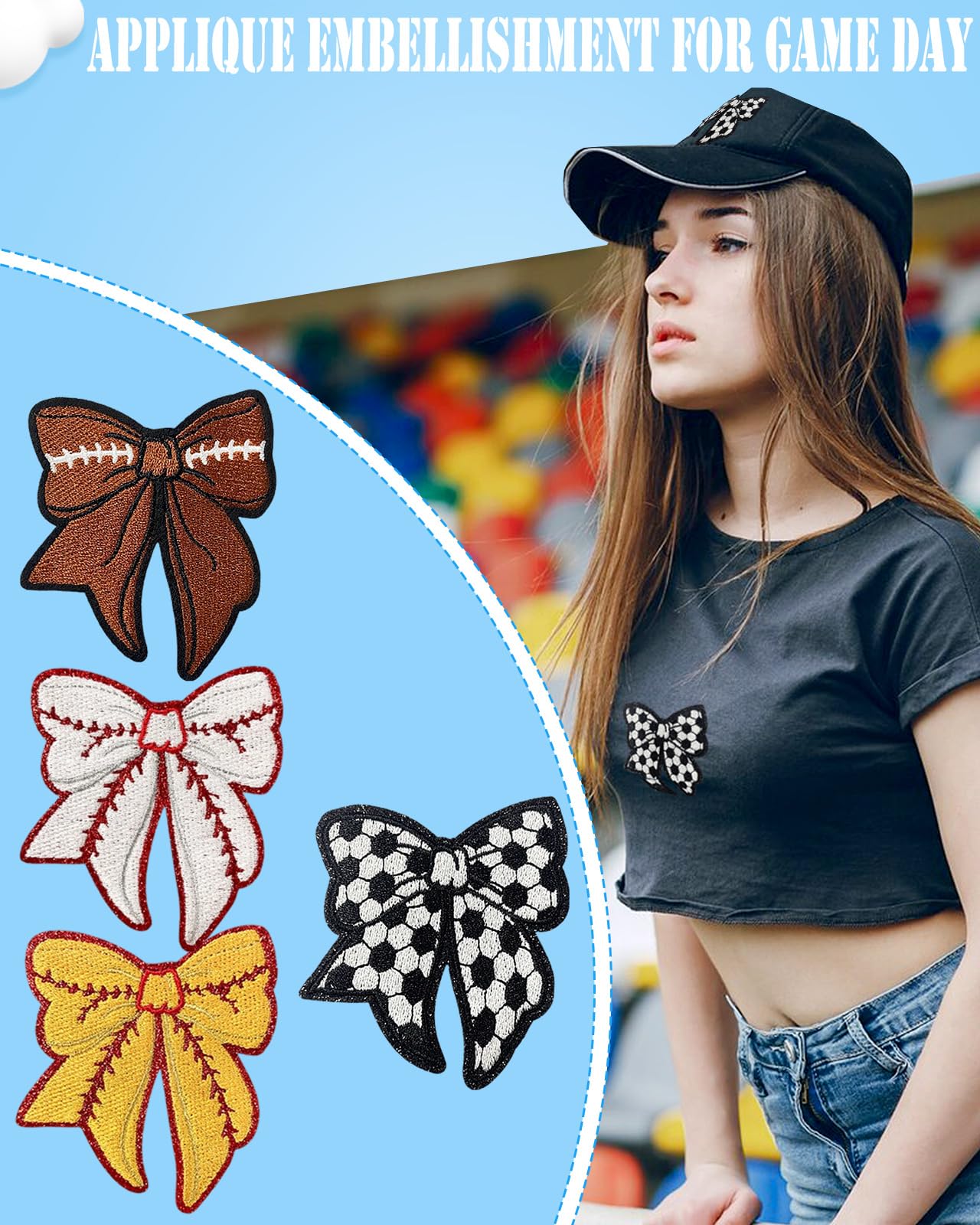 Paquete de 9 parches de fútbol para planchar en ropa, parches de tela bordados para ropa, sombrero, mochila, vaqueros, chaqueta, apliques decorativos para el día del juego (fútbol)