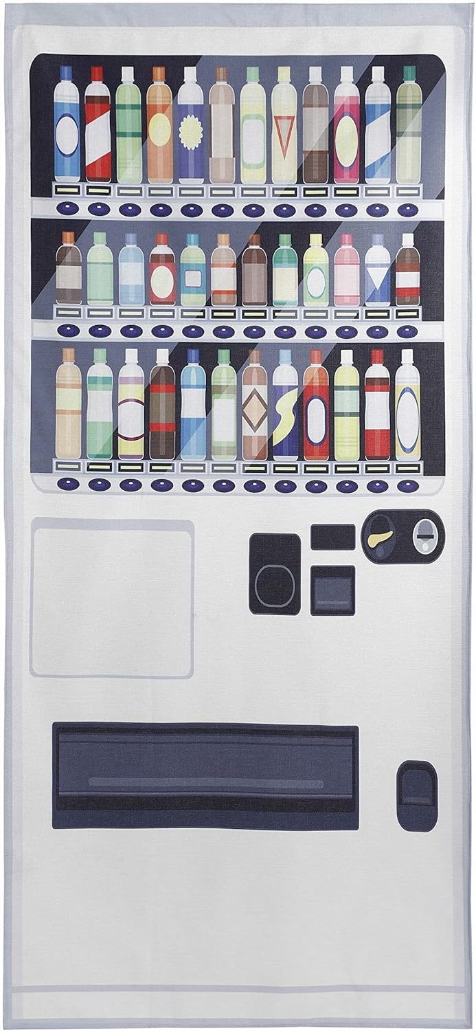 Noren Japanese Doorway Curtain with a Picture of Vending Machine Printed Long (design1)