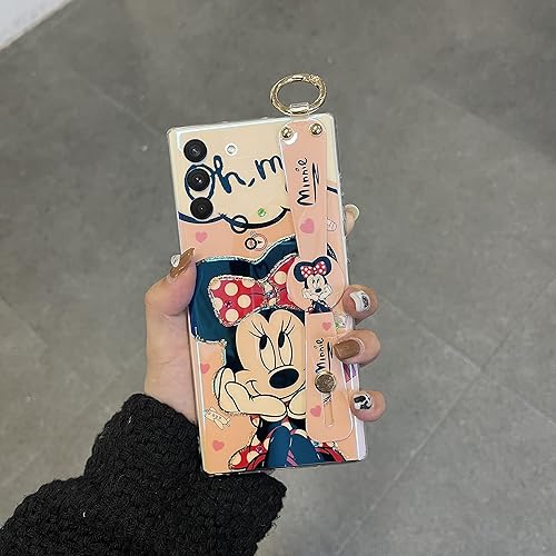Miniatura 5 de Funda para Galaxy S23 para mujer, funda ultradelgada con función atril, diseño de ratón de dibujos animados IMD, patrón de animal, punto de luz