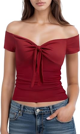 Sexy Tops for Women Going Out Off The Shoulder Sweetheart Neckline Fashion Summer Clothes