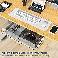 Vista 2 de 55 Inch Electric Standing Desk, Ergonomic Sit Stand up Desk with Drawers, Computer Desk for Home Office, Height Adjustable Desk Computer Workstation