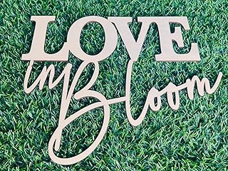 Love in Bloom Bridal Shower Sign for Backdrop - Engagement Valentine Party Supplies,Wooden Love in Bloom Decorations for Balloon Arch Wedding Party Decoration
