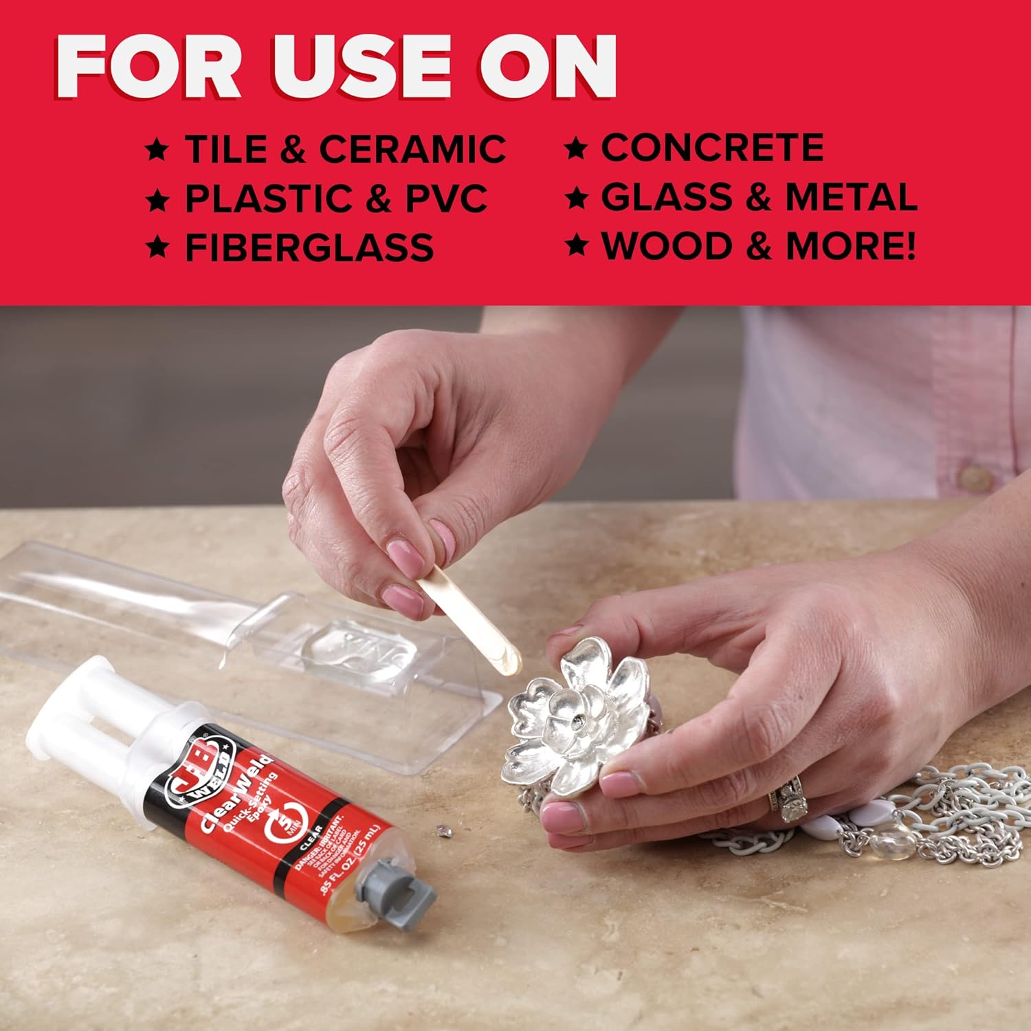 J-B Weld ClearWeld 5 Minute Epoxy, Clear, Syringe, 2 Pack, 50112-2 & Loctite Epoxy Five Minute Instant Mix 0.47-Fluid Ounce Syringe (1365868) : Everything Else