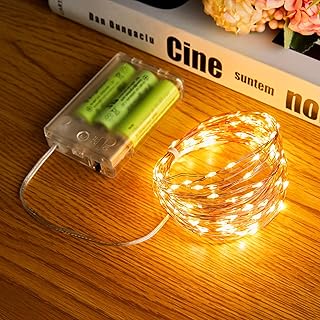 Minetom Fairy Lights Battery Operated, 33FT 100 LED Mini Battery Powered String Lights Copper Wire Twinkle Lights Mason Jar Lights, Waterproof Starry Firefly Lights for Party Wedding Christmas Decor