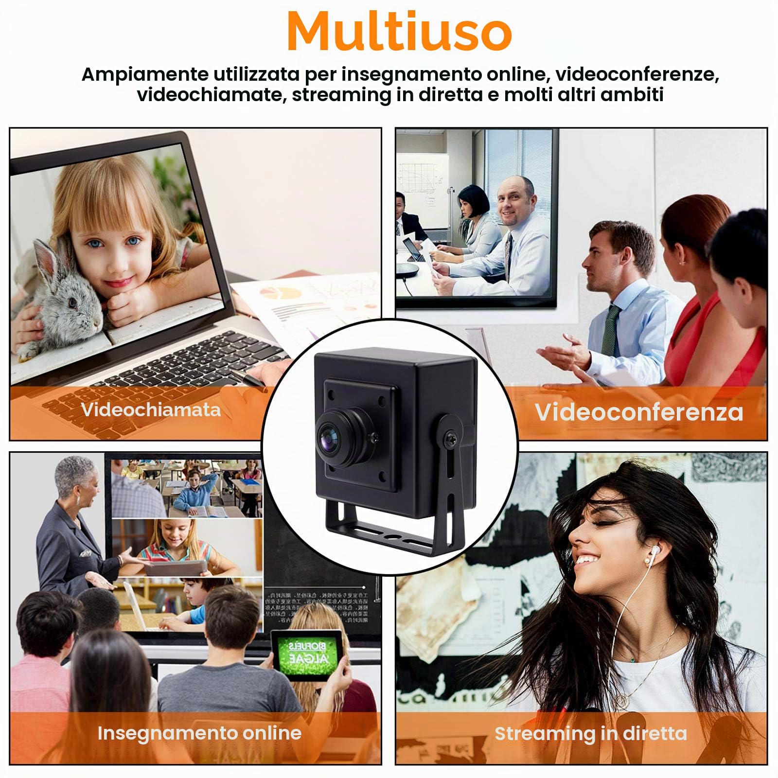Svpro Fotocamera USB da 8MP ultra grandangolare webcam Fisheye 180 gradi ad alta risoluzione 3264x2448 USB fotocamera con alloggiamento in alluminio per industria e PC computer portatili