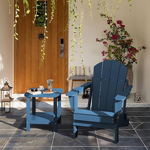 Miniatura 82 de SERWALL Mesa auxiliar doble Adirondack rectangular, color marrón