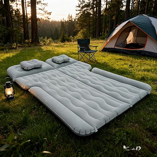 Miniatura 7 de WEY&FLY Colchón de aire de coche para SUV, cama de viaje de inflado rápido con bomba de aire, almohadilla de dormir portátil para acampar, se adapta