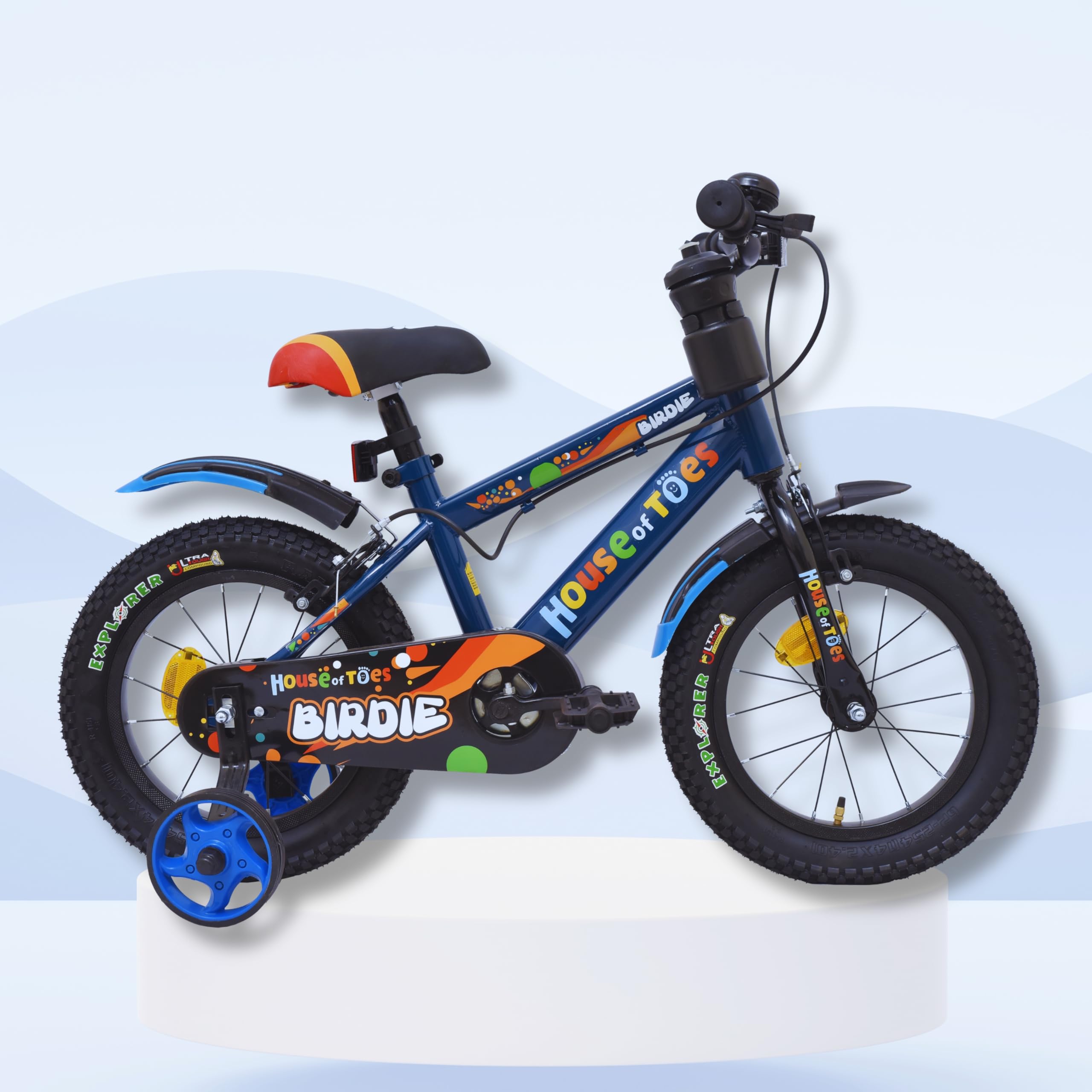 HOUSE OF TOES Birdie Bicycle for Kids for 3 to 5 Years Boys & Girls 14T Inches | Training Wheels | 98% Assembled | Water Bottle | Bell | Eva Tyre (Classy Blue) (B0D2LXMZN4) Amazon Price History, Amazon Price Tracker