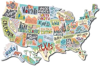 RV State Map Decal | 50 US States Stickers | Vinyl Bumper Sticker for RVs & Campers