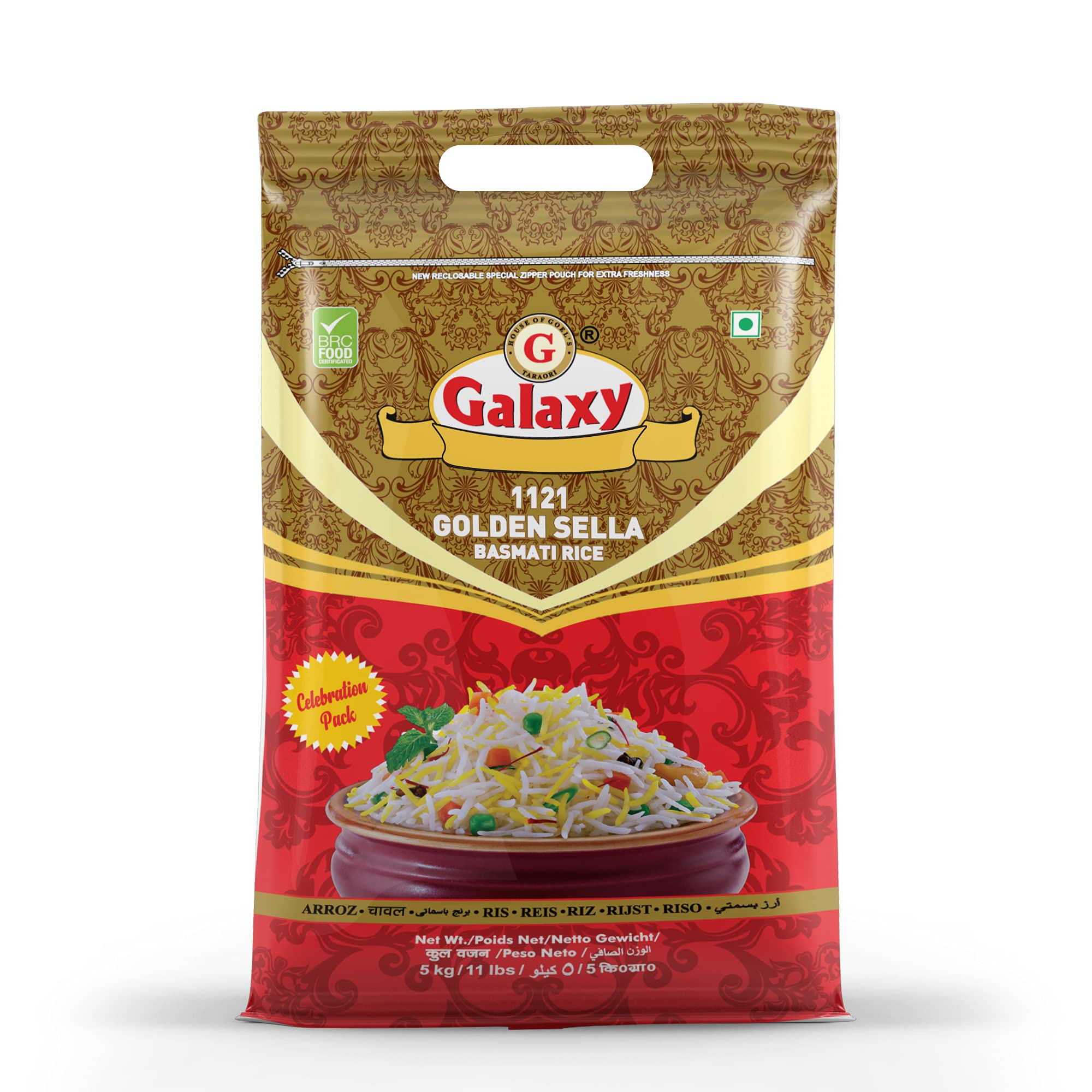 Galaxy Golden 1121 Sella Basmati Rice, Aromatic Authentic Aged Biryani Rice, Extra Long Grain(5 Kg) (B09F9B96CX) Amazon Price History, Amazon Price Tracker