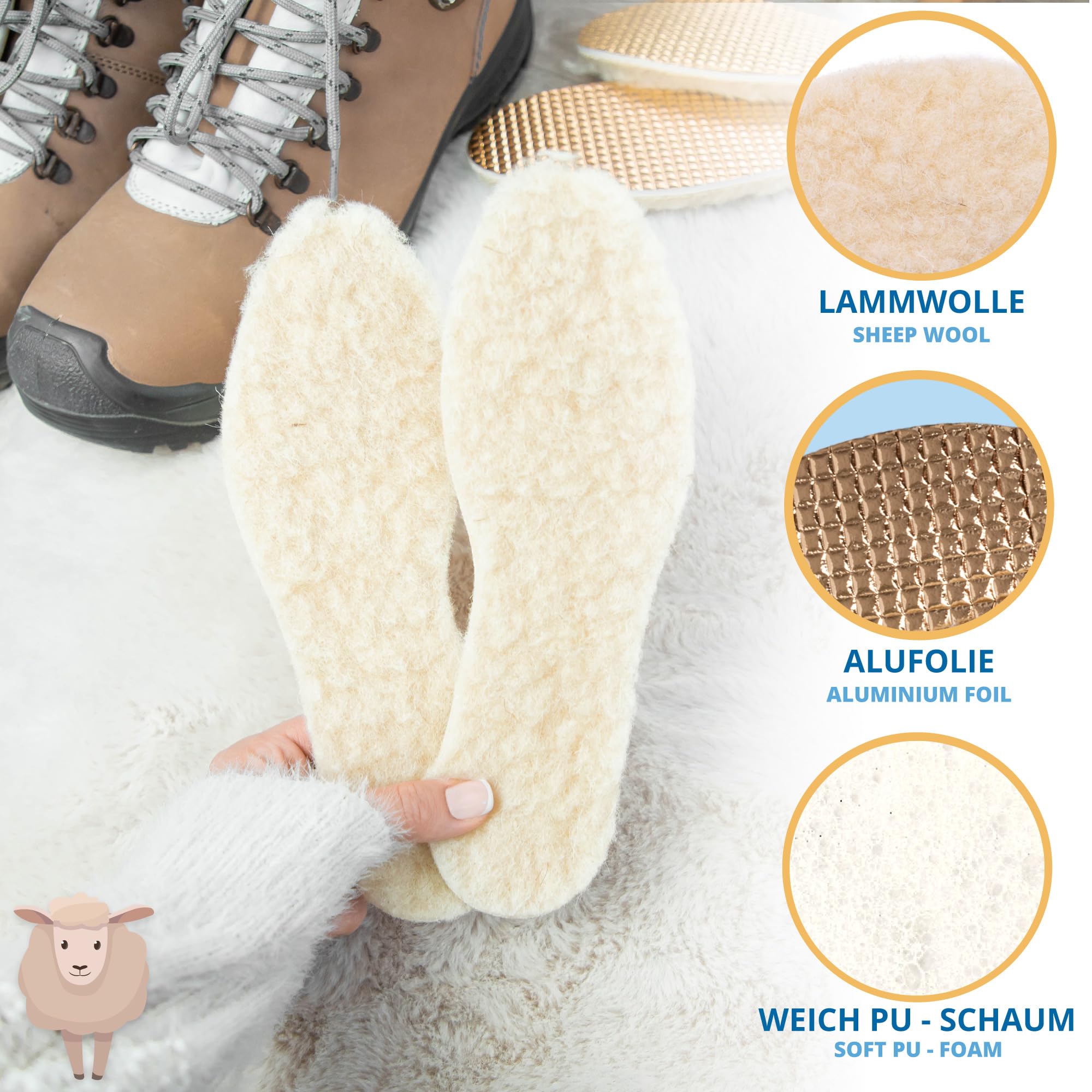 Inlegzolen Heren SULPO Paar Winterinlegzolen, Zachte, Warme