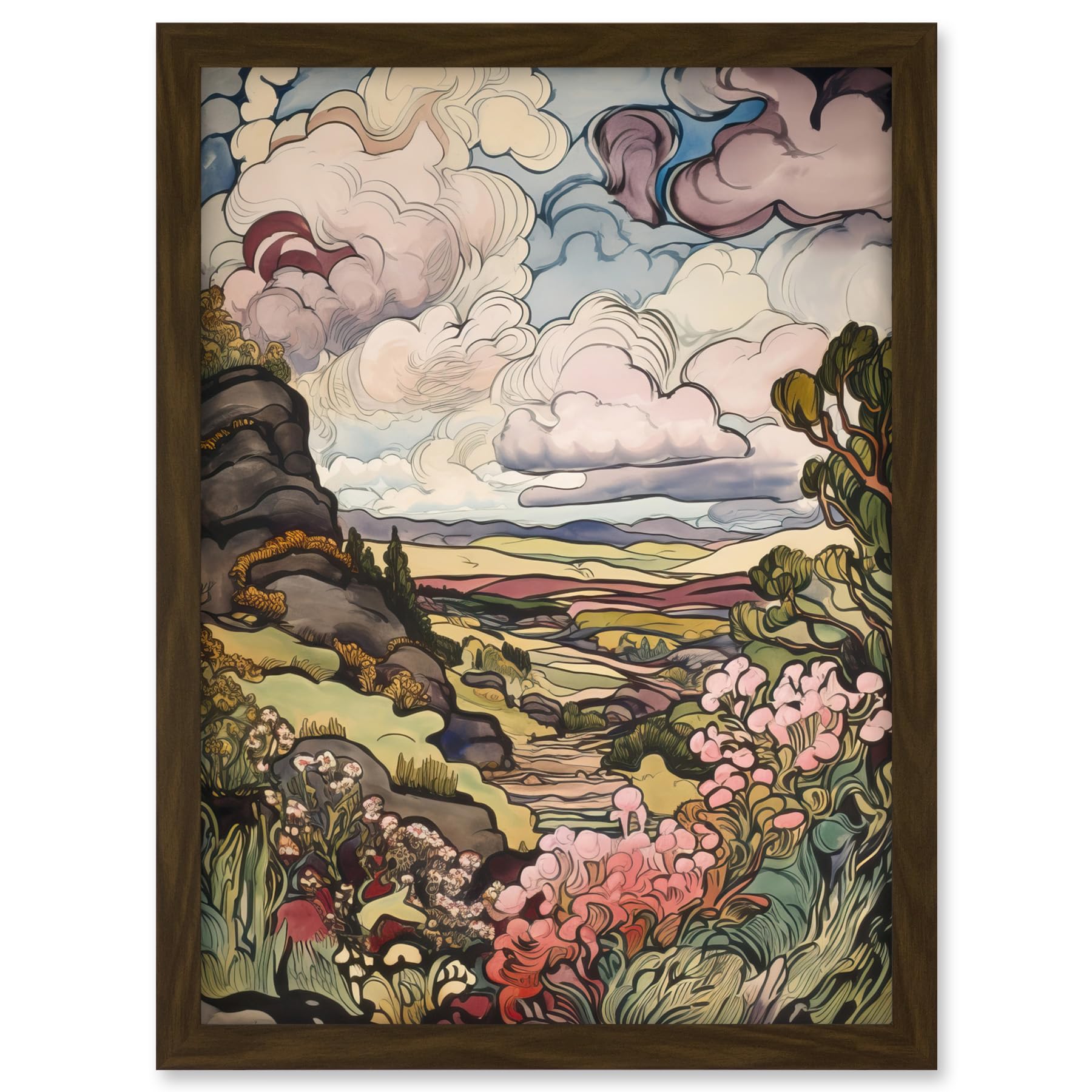 Artery8 A Wild Scottish Landscape on a Cloudy Day Artwork Framed A3 Wall Art Print