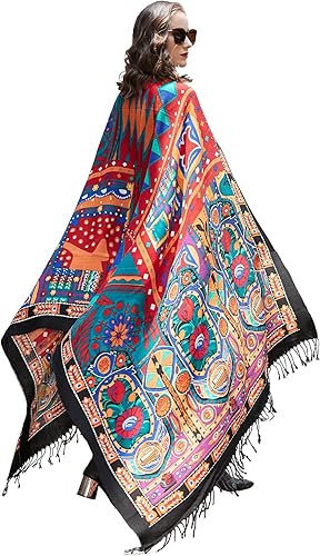 Miniatura 181 de DANA XU Manta de pashmina extragrande 100% de lana merina, bufanda de viaje, bufanda de cachemira para mujer, otoño e invierno, chal de gran