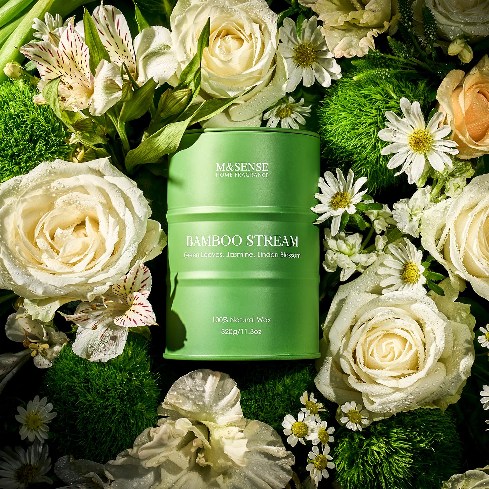 M&SENSE Bougie parfumées en bambou naturel bougies d'aromathérapie