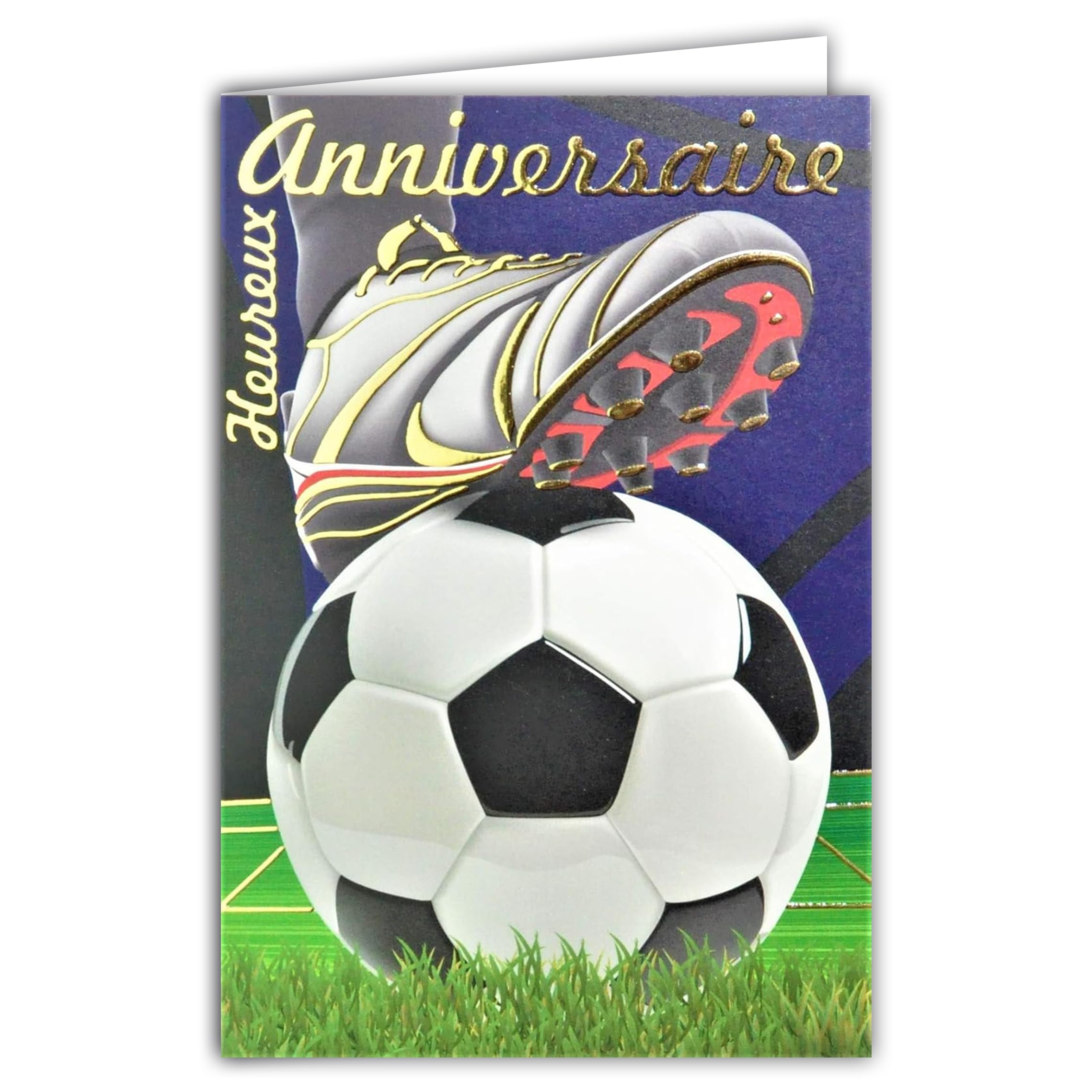 Carte D'anniversaire Football + Enveloppe - Thème Animal - Qualité Luxe - Neuve