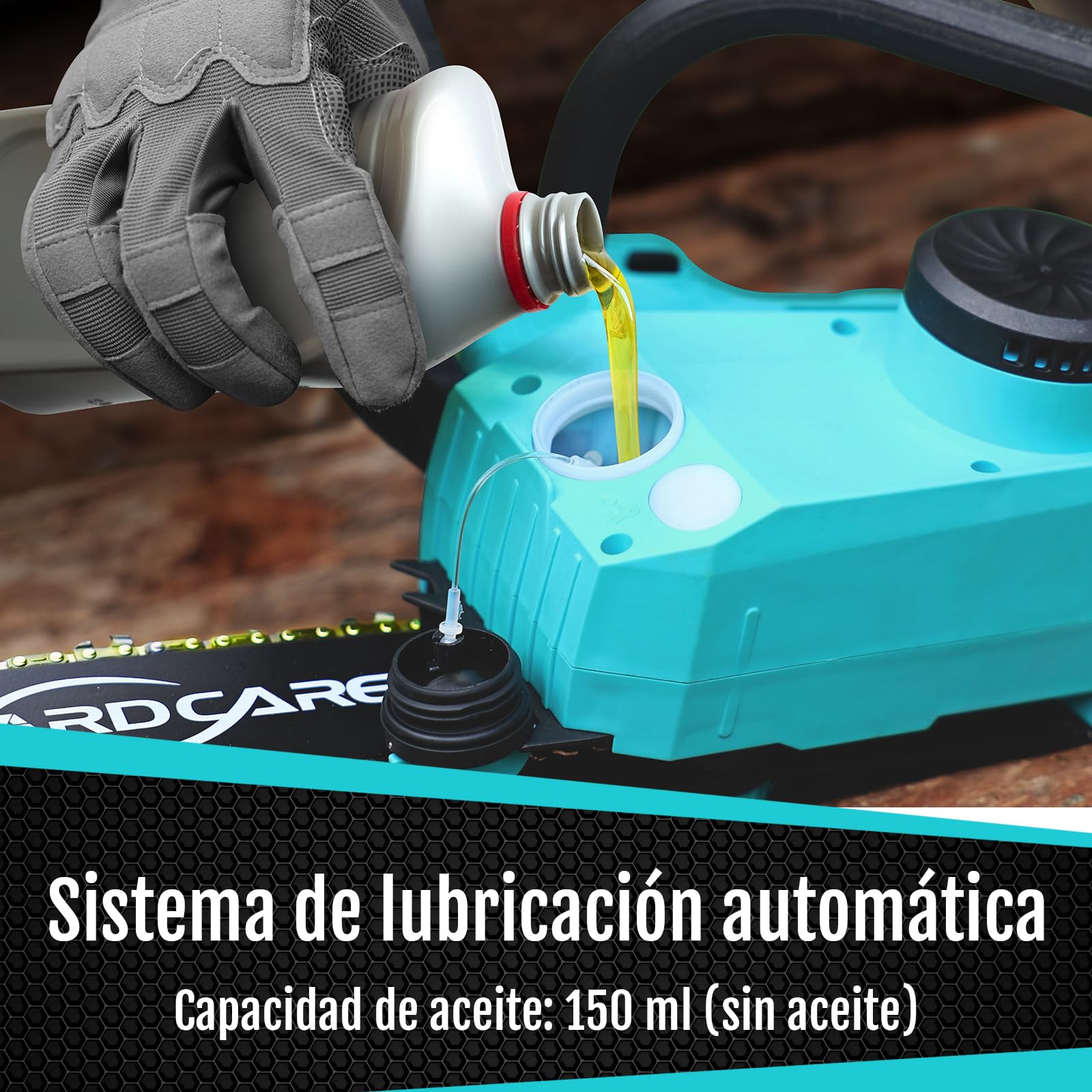YARDCARE Motosierra a batería sin cable 12" con pantalla LED, motor brushless 1200 W, batería Li-Ion 4 Ah + cargador, tensión de cadena sin herramienta, lubricación automática, gancho de suspensión