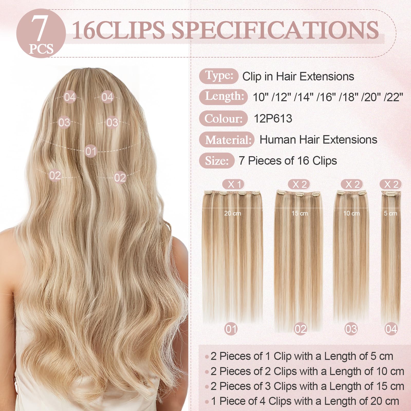 SEGOHAIR Hair Extensions Clip in Human Hair - Image 2