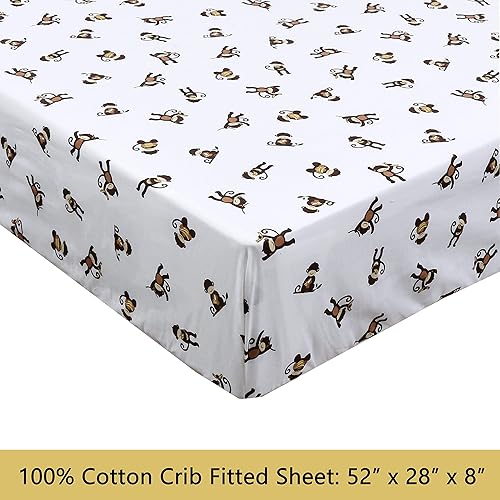 Miniatura 6 de Danica Juego de sábanas de 3 piezas 100% algodón para niños y niñas, incluye sábana superior, sábana bajera, funda de almohada estándar (mono bebé y