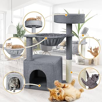 Amazon | キャットタワー 小型 多頭飼い ミニタイプ 多用 爪とぎ