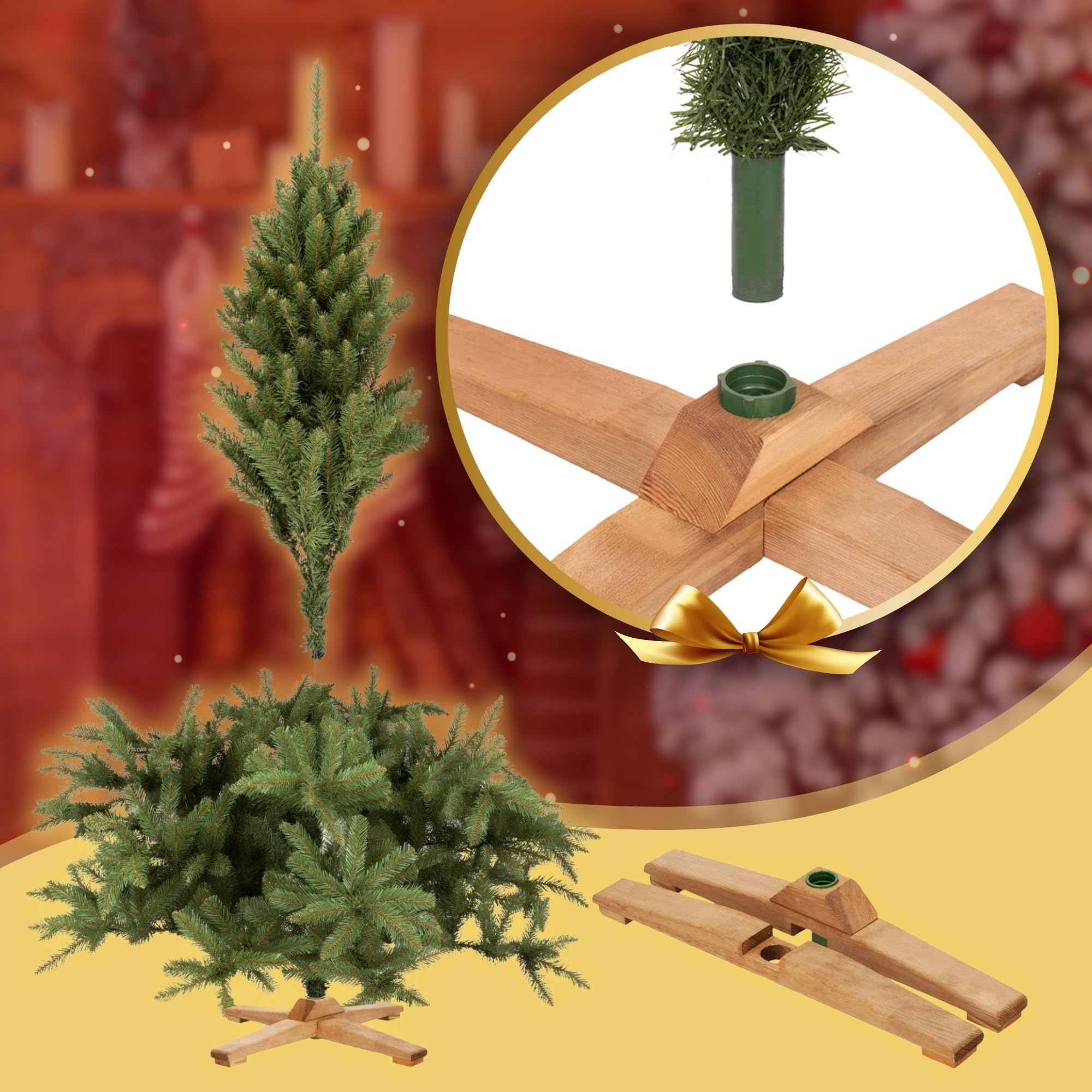 Árbol de Navidad artificial ROYAL TREES de 180 cm – Abeto escandinavo artificial, árbol de Navidad denso con 624 puntas, árbol de abeto realista grande incl. soporte de madera estable y bolsa de