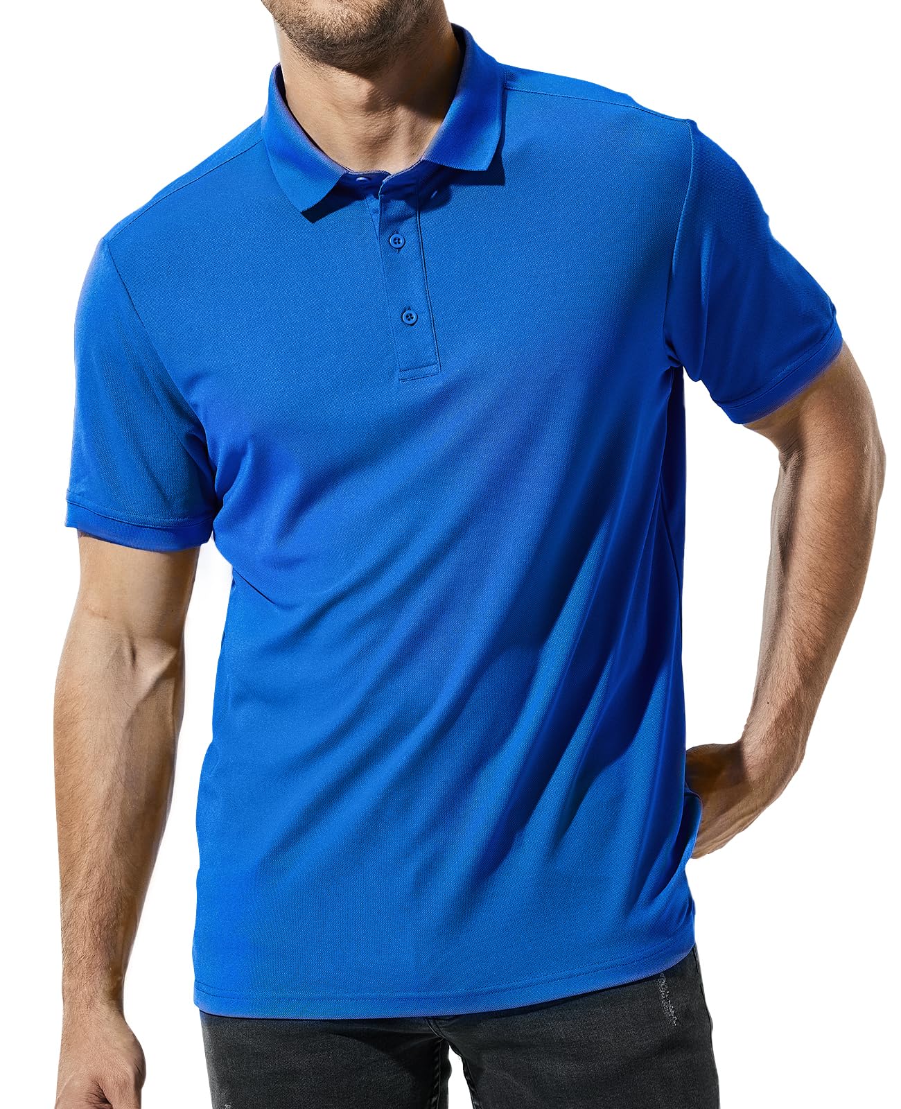 MIER Polo Shirts for Men Short Sleeve Quick Dry Polyester Collared Shirts Casual Golf Shirts, Moisture-Wicking