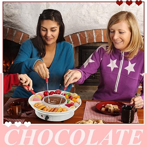Miniatura 5 de Lallisa Juego de ollas de fondue eléctricas, kit de fondue de chocolate, máquina de fondue eléctrica, bandejas de servir desmontables con 4
