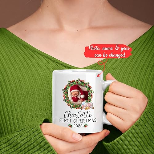 Miniatura 8 de Taza personalizada del alfabeto floral, regalos de taza con nombre personalizado, inicial de monograma a cuadros de búfalo rojo, 11 onzas, 15 onzas