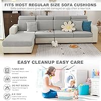 Vista 6 de Funda universal resistente al desgaste, fundas de cojín elásticas de repuesto, fundas de sofá antideslizantes en forma de L, funda para sofá diván