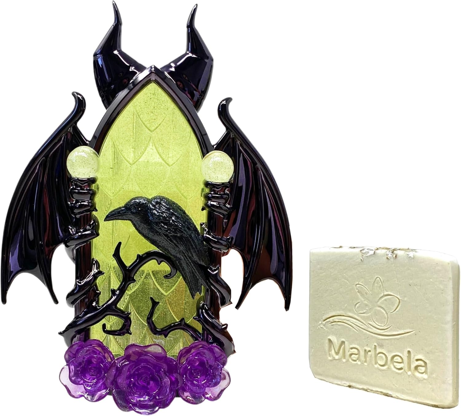 Bath and Body Works Disney Villains Collection Maleficent Dragon Wallflowers Scent Control Nightlight Fragrance Plug with a Natural Oats Sample Soap