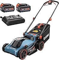 SENIX 40V 15" Cordless Lawn Mower: 2x4Ah Batteries, 45-Min Runtime, 2-in-1 Mulch/Bag, Lightweight for Small Yards