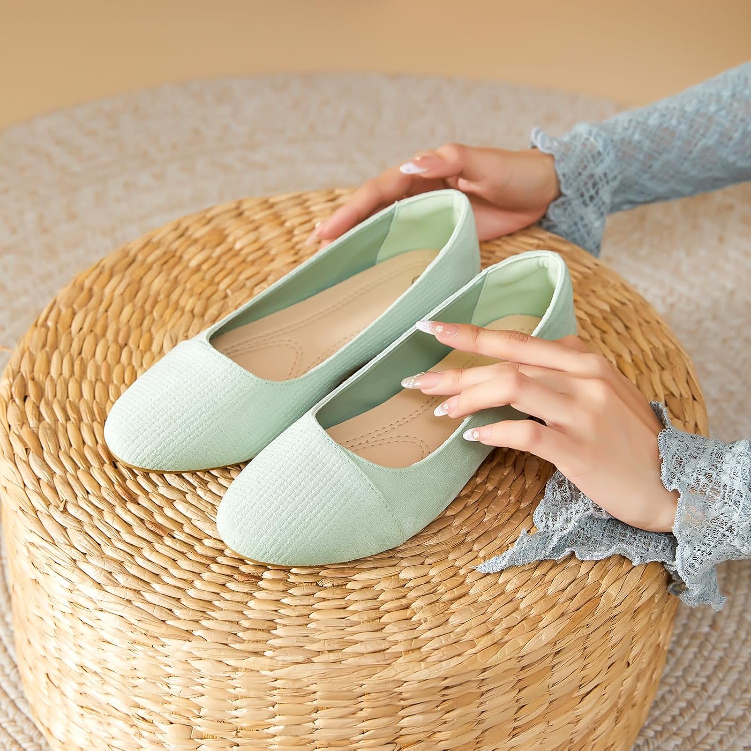 hash bubbie Women's Flats Shoes Black Ballet Flats Dress Shoes for Women Slip on Comfortable Dressy Loafers - Image 7