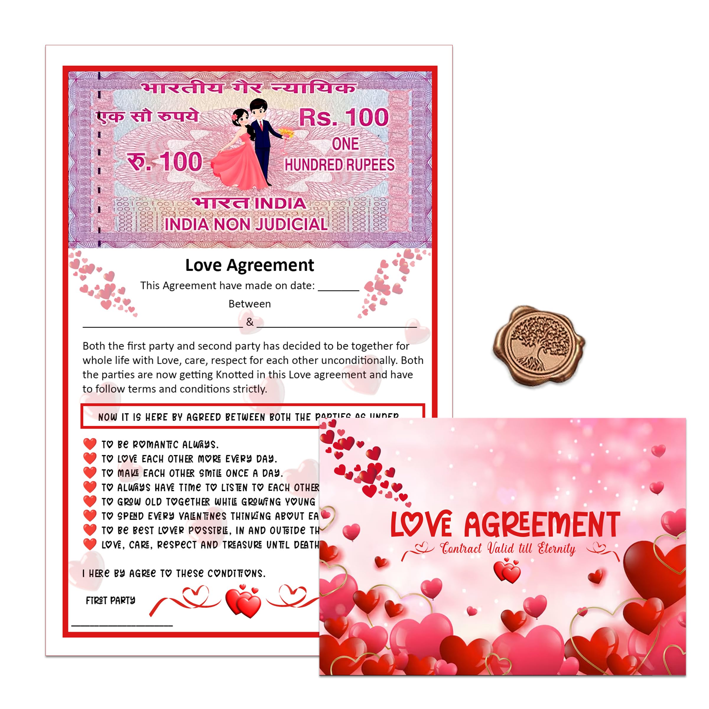 AllNeedz Love Contract Agreement Certificate | With Envelope & Seal for Valentine’s Day, Anniversary & Wedding for Couples | Romantic Gift for Husband, Wife, Boyfriend & Girlfriend-picture-14