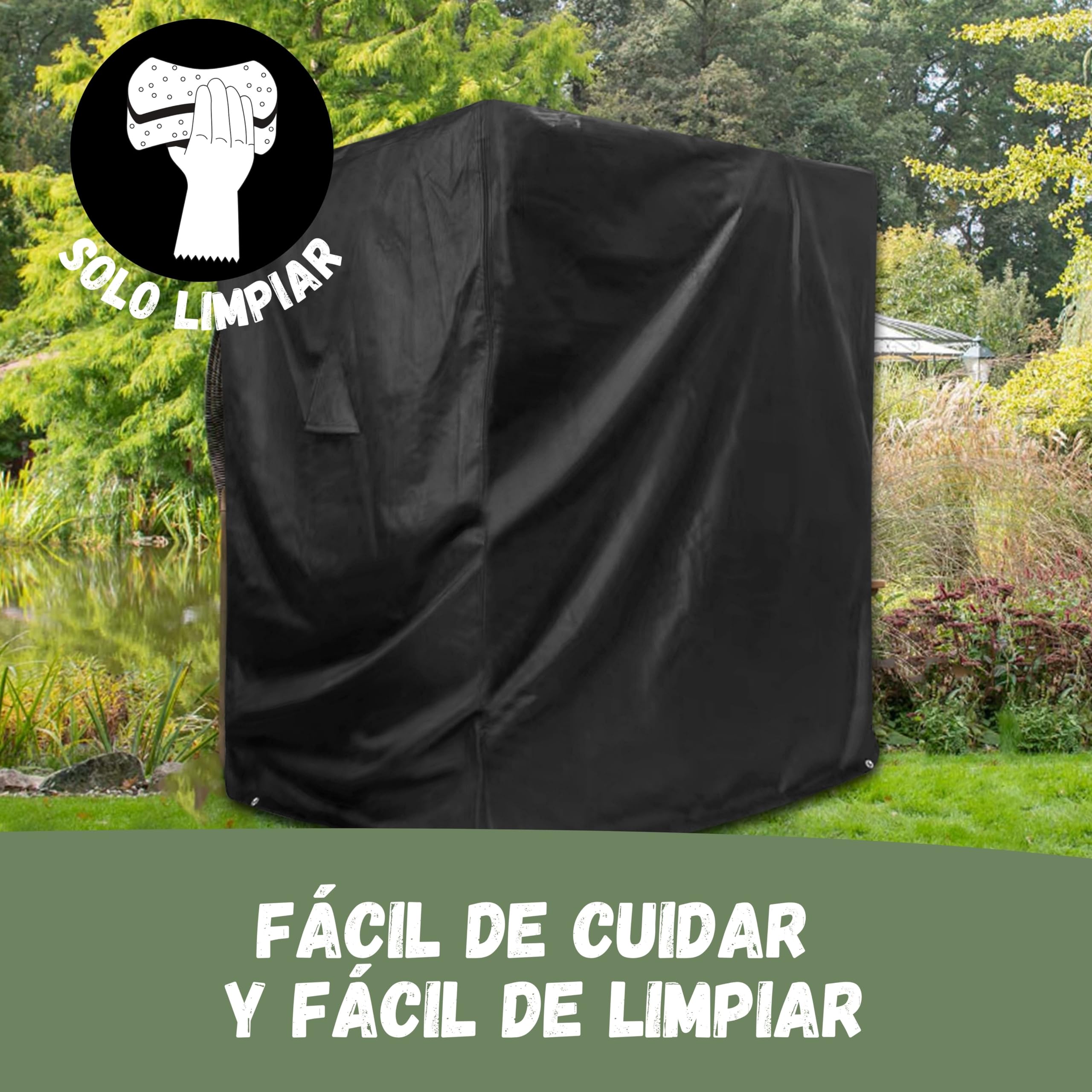 Funda protectora para silla de playa resistente al invierno de tejido Oxford 600D resistente al agua y a los rayos UV, 135 cm de ancho