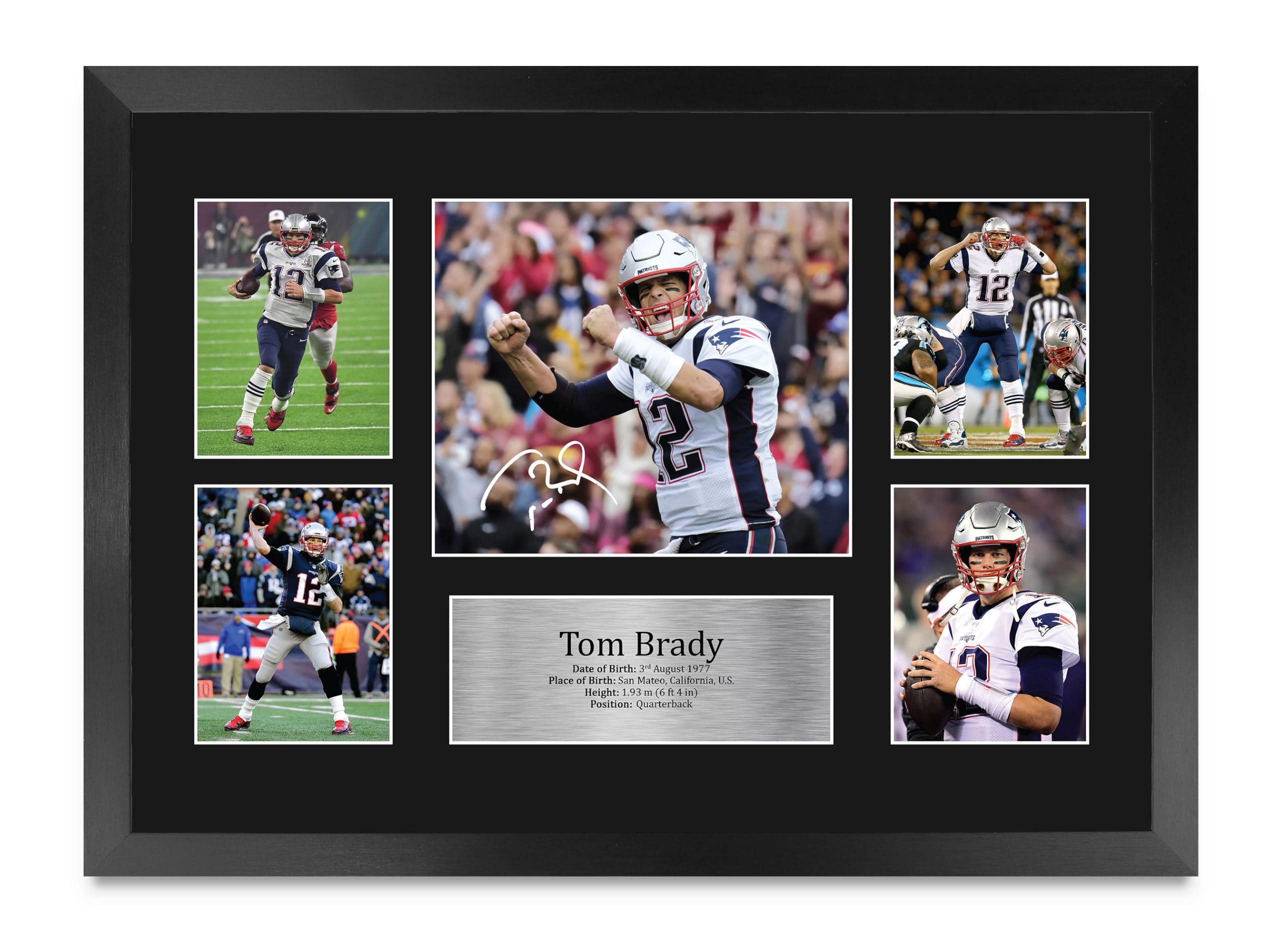 Regalos de Tom Brady cuadro con autógrafo impreso Patriots NFL tamaño A3