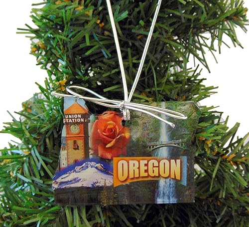 Miniatura 2 de Westmon Works Oregon - Adorno de Navidad acrílico con forma de estado, decoración para el hogar, fabricado en los Estados Unidos