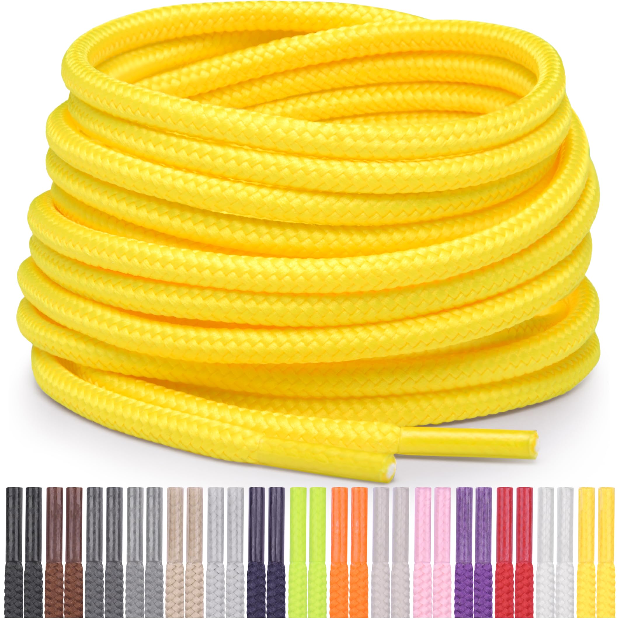 Miscly Round Shoelaces [1 Pair] 5/32″ Thick - For Shoes, Sneakers & Boots